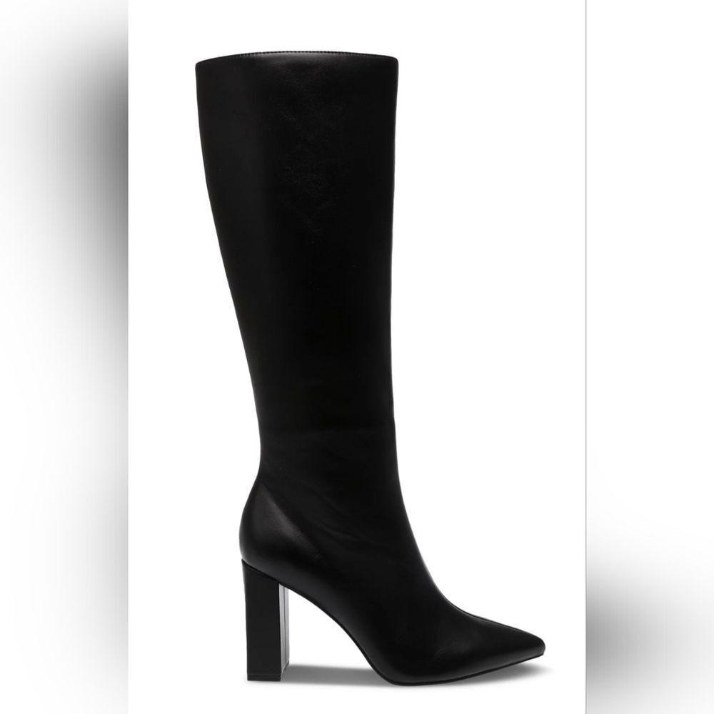 Wild Pair Womens Islah Black Knee High Block Heel Boots